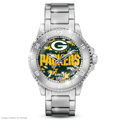 Green Bay Packers Digital Camo Men's Watch (Green Bay Packers Men's Stainless Steel Watch)