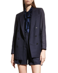 Max Mara (VIP) Festoso Pinstripe Double-Breasted Blazer