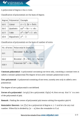 Class 9th Math Polynomials NCERT Notes CBSE 2023