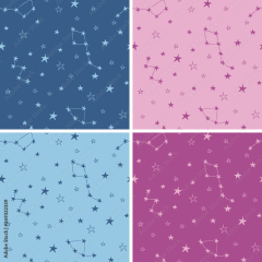 Stars constellations vector seamless pattern design hand-drawn ...