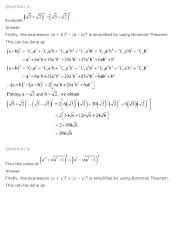 Binomial Theorem, Class 11 Mathematics NCERT Solutions