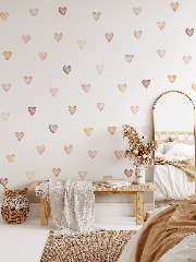 Removable Stickers (Loving Heart Decals Heart Shape Stickers Boho Heart for Kids Room Baby Room Living Room Wall)