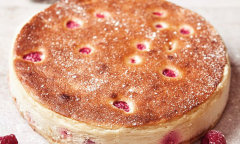 James Martin's White Chocolate and Bourbon Cheesecake with Raspberry Sauce (Cheesecake)