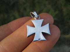 925 Silver Knight Knights Cross Iron Cross Templar pendant ...