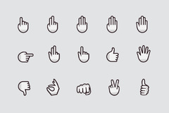 15 Hand and Finger Icons - Creative VIP