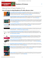Advanced View of Projects Raspberry Pi List - Raspberry PI ...