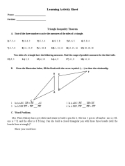 LAS - Triangle Inequality Theorem | PDF | Triangle | Angle