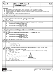 Class 9 Chapter 6 Worksheet Math Lines and Angles: Instructions ...