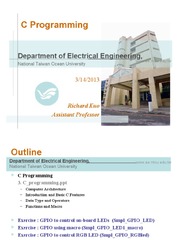 C Programming Department of Electrical Engineering, National Taiwan Ocean University (National Taiwan Ocean University)