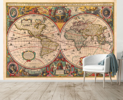 (Antique World Map Old World 1630 Map)
