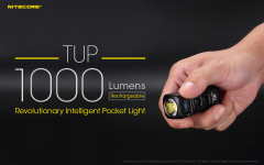 Nitecore TUP 1000 Lumen Rechargeable Keychain Flashlight (Nitecore Tup 1000 Lumen Rechargeable EDC Flashlight with Digital display and LumenTac Charging Cable)