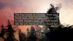 The Four Levels of Comedy: Make Your Friends Laugh, Make Strangers Laugh, Get Paid to Make Strangers Laugh, and Make People Talk Like You Because It's So Much Fun by Jerry Seinfeld