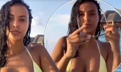 Maya Jama smoulders in a tiny yellow string bikini on her latest ...