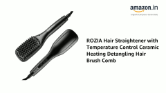 Rozia HR767 Hair Straightener (Rozia Heating Detangling Hair Straightener Brush Black)