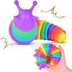 Rainbow Fidget Slug Toy (Fidget Slug)