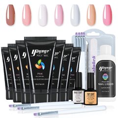 Yayoge Poly Nail Gel Nail Extension Gel Nail Kit 3pcs 15ml Temperature Changing Colors Poly Nail Gel Tubes 6pcs-15ml Poly Gel Nail Kit, Nail Builder (Polygel Slip Solution)