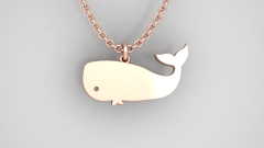 1 Rose Gold Whale Necklace (Whale Necklace)