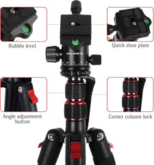 SPEEDSPORTING Camera Tripod 195 cm Aluminium Tripod Travel Tripod ...