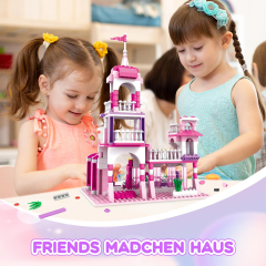 Cogo Man Girls Princess Castle Building Blocks Toys Pink Palace King's Banquet Bricks Toys for Girls 6-12 Construction Play Set Educational Toys (Princess Castle Building Blocks)