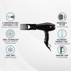 Wahl Super Dry Professional 2000W Hair Dryer (Wahl 5439-024 Super Dry Professional Styling Hair Dryer, Black)