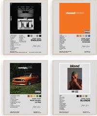 Withnotag Frank Ocean Album Cover Signed Limited s Rapper Music Post (GLRSSN Frank Ocean Album Cover Signed Limited s Rapper Music s Room Aesthetic Set of 4 for Teen and Girls Dorm Deco)