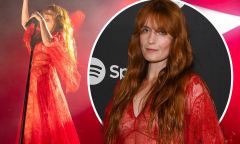 Florence Welch rocks a see-through red lace dress while performing ...