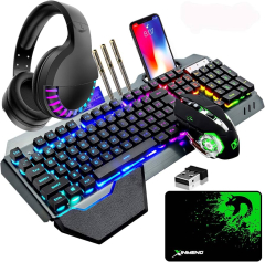 Wireless Gaming Keyboard & Mouse & Headset Set, 4 in 1.16 RGB ...