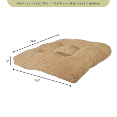 Perfect Performance Memory Foam Chair Pads (Arlee Non-Skid Memory Foam Chair Pads, 2 Count (Pack of 1), Bamboo Tan)