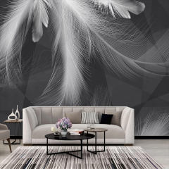 Black and White Feather Abstract