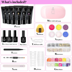 Beetles Poly Extension Gel Nail Kit (Beetles Nail Extension Gel for Nail 60g Clear Jelly Gel Builder Nail Gel Trendy Nail Design Nail Extension Gel Salon Nail Easy DIY at )