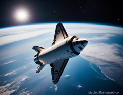 Space Shuttle Orbiting Earth | Stable Diffusion Online