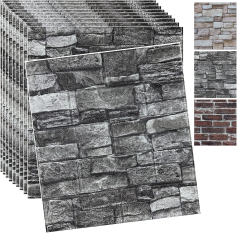 3D Brick Panels (20pcs 3d Panels Peel And Stick 3d Brick Peel And Stick Faux Stone Panel Foam Brick Self-adhesive (rock,20pcs)-rock-20pcs)