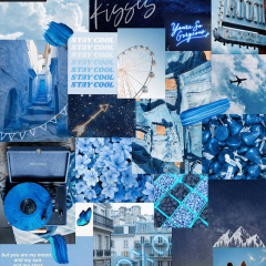 Aesthetic Ipad Blue Collage - Mr