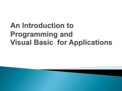 Introduction to Visual Basic Programming