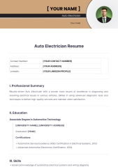 Electrician Resume Templates - Edit Online & | Template.net