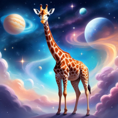 Giraffe's Space Adventure | Stable Diffusion Online