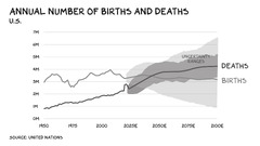 Annual Number of Births and Deaths in the United States (United Nations)