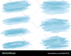 Blue watercolor brush stroke on white background Vector