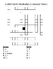 Caden's Math Vocabulary Crossword Puzzle - WordMint