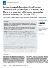 Epidemiological characteristics of A(H5N6) virus, China and Laos ...