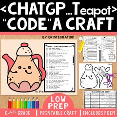 ChatGPT Craft & Coding Activity: One Page Craft & Poem & Writing Prompt