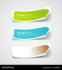 Colorful label paper brush stroke Royalty Vector