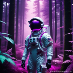 Astronaut's Forest Adventure | Stable Diffusion Online