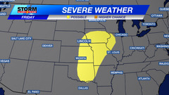 Initial t'storms possible Monday; watching late week severe threat