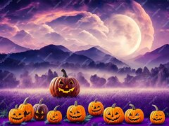 Premium AI | Halloween spooky background scary pumpkins scene