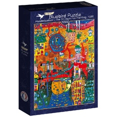 Bluebird Puzzle 1000 pieces Hundertwasser (Bluebird Puzzle - Hundertwasser - The 30 Days Fax Painting, 1996 - 1000 Piece Jigsaw Puzzle)