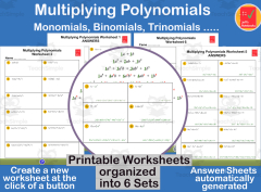 Multiplying Polynomials - Worksheets by Teach Simple