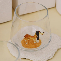 Tiny Animal Wine Glass, Brown Dachshund Dog - Luke Adams Glass ...