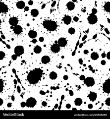 Ink splat seamless pattern abstract spot shapes Vector