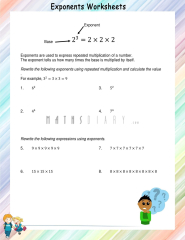 Introduction to exponents - Math Worksheets - MathsDiary